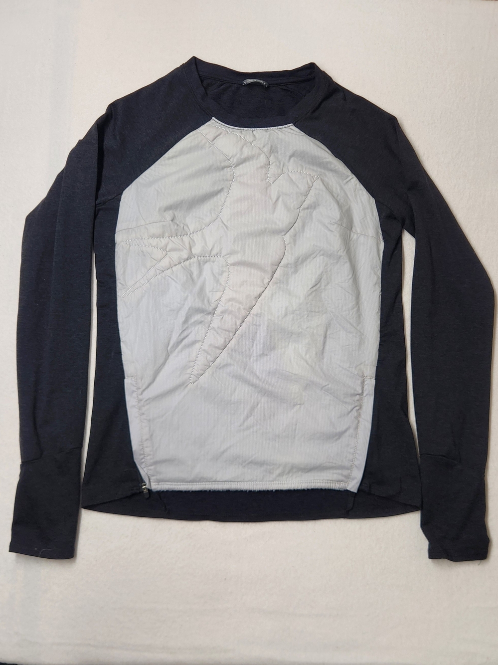 Oiselle Insulated Flyout Lux Quilted Long Sleeve Running Top Shirt Black S Small
